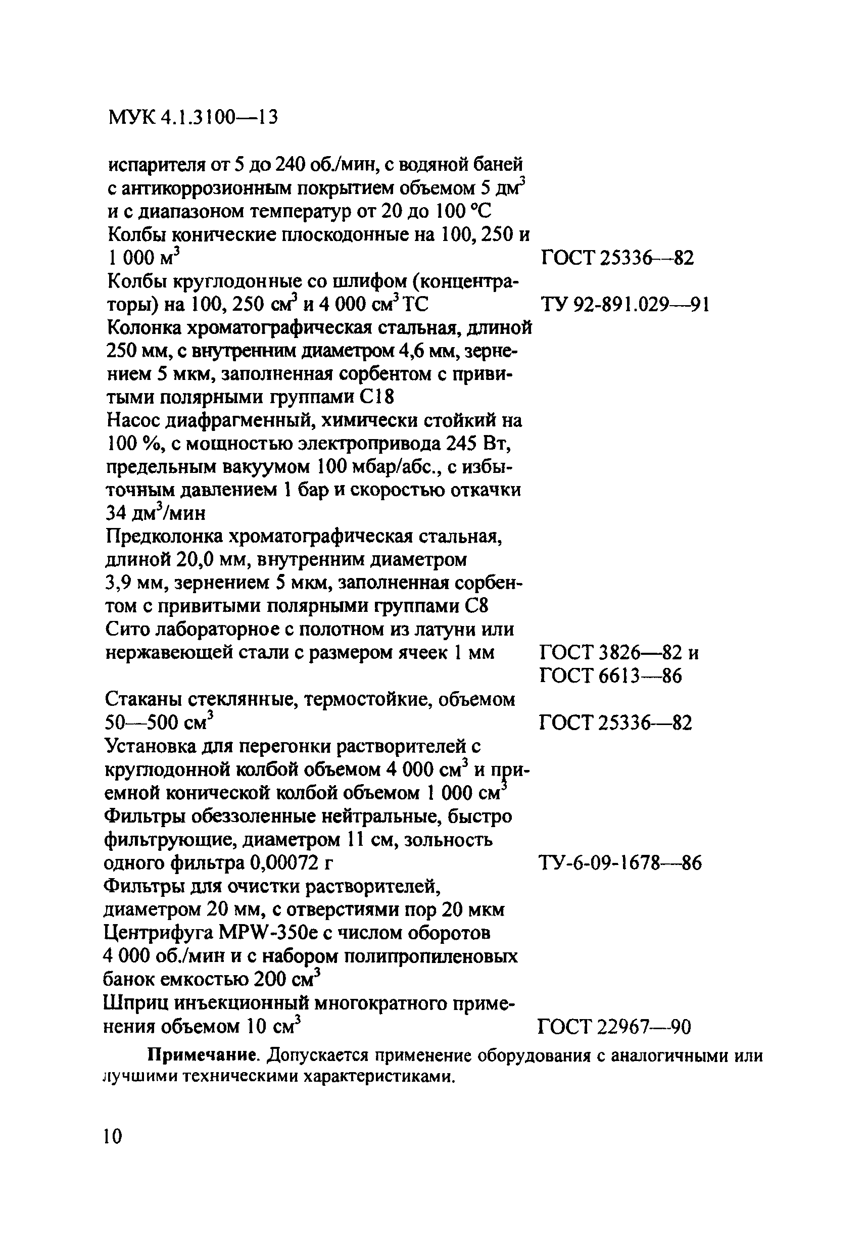 МУК 4.1.3100-13