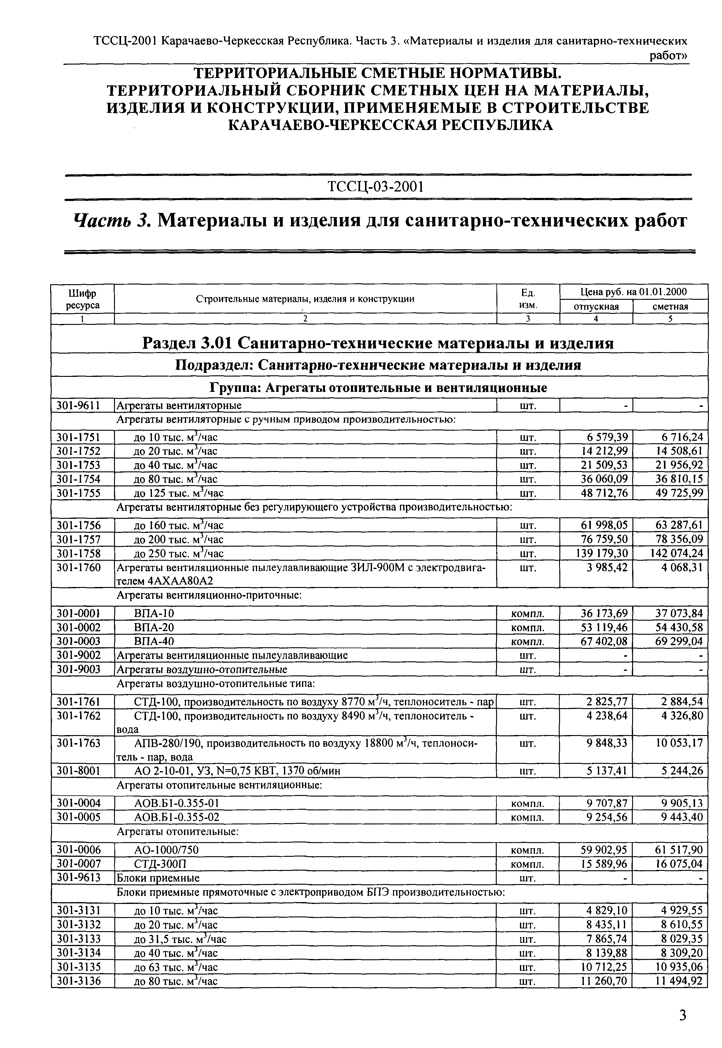 ТССЦ Карачаево-Черкесская Республика 03-2001