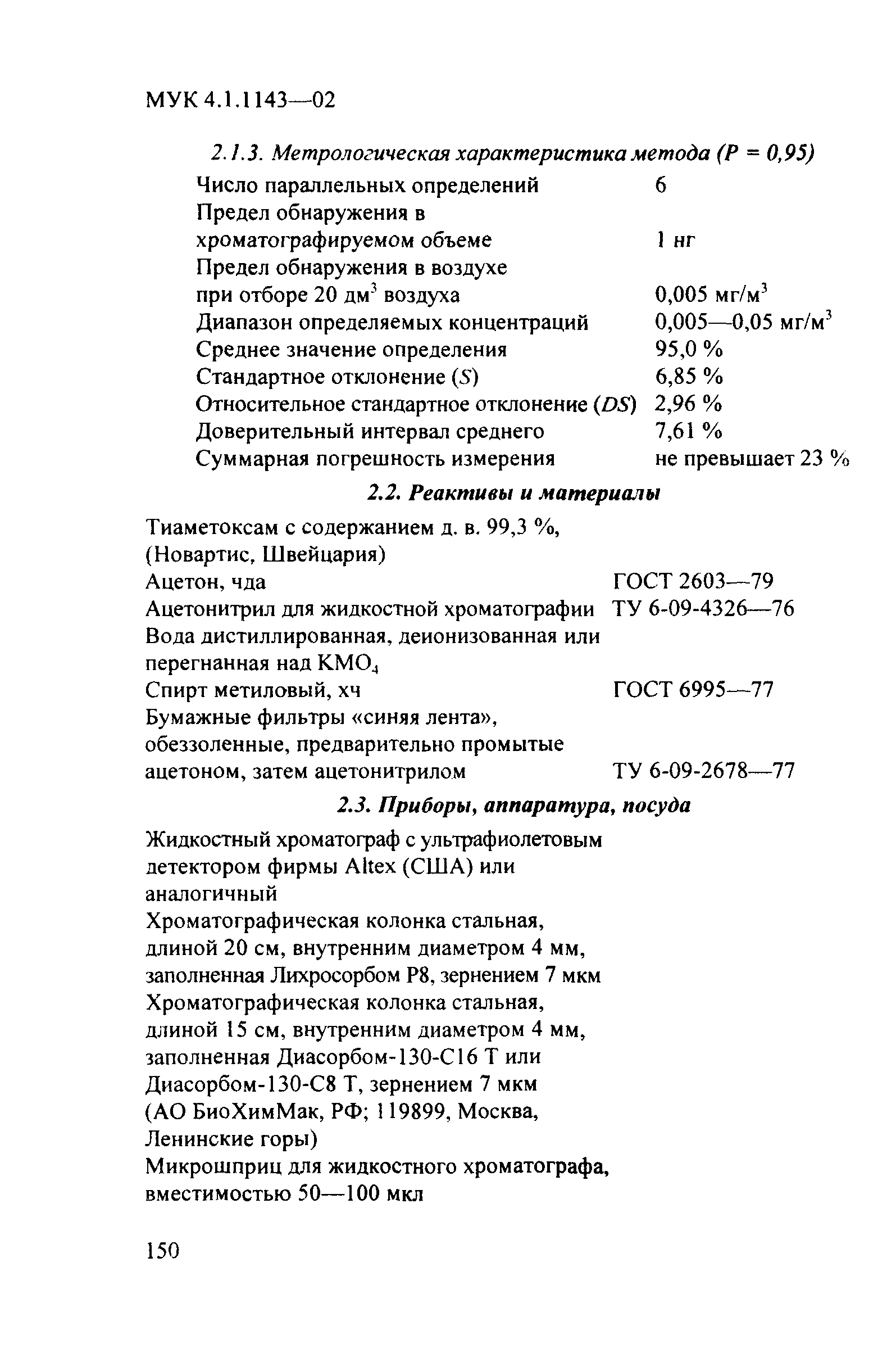 МУК 4.1.1143-02